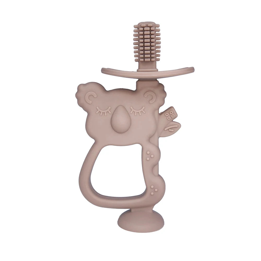 True Bub™ Koala Bear - Baby's First Oral Care Toothbrush BPA Free Silicone Teething Toy to Soothe Gums
