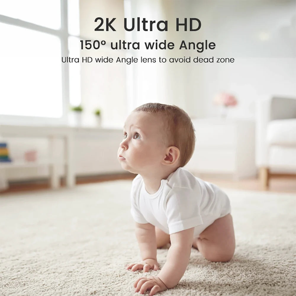True Bub™ HD Baby Monitor Crying Detection 4MP 2K WiFi 360 Degree Rotating Camera