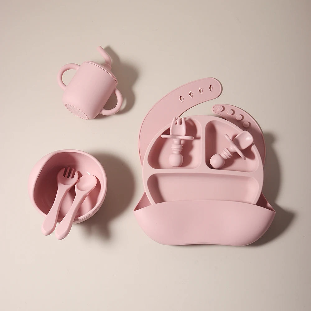 True Bub™ Starting Steading - BPA Free Silicone Baby Cutlery Set For Feeding, Baby Led Weaning and Solids 8pcspcs