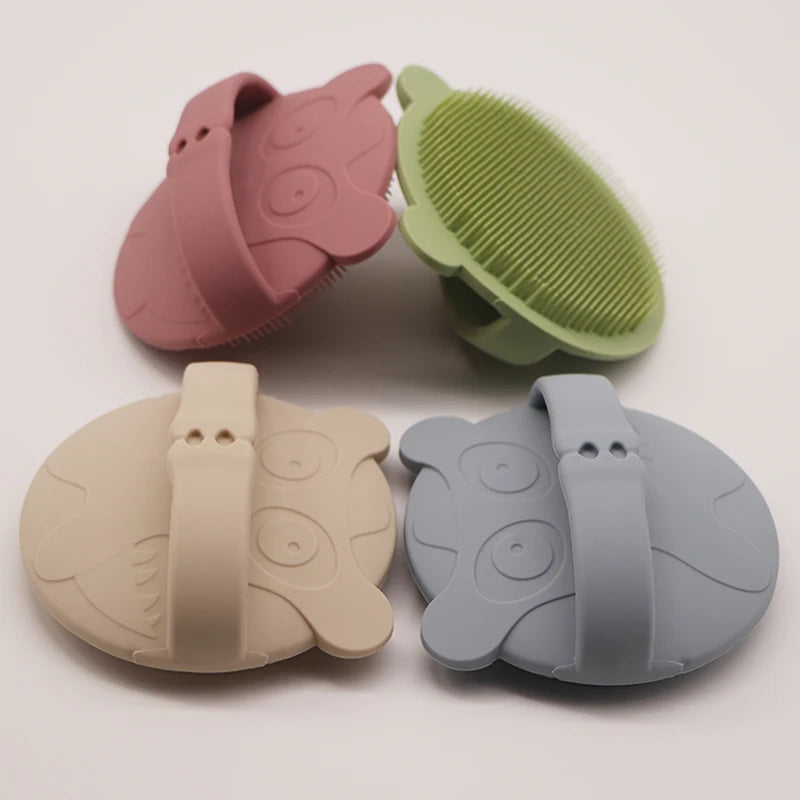 True Bub™ Dinosaur Silicone Cradle Cap Scalp Massager Brush with Soft Bristles for Delicate Skin