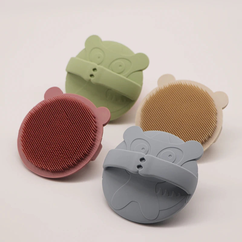 True Bub™ Dinosaur Silicone Cradle Cap Scalp Massager Brush with Soft Bristles for Delicate Skin