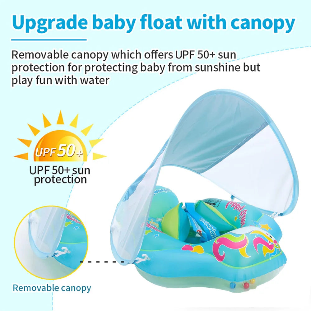 True Bub™ Baba Float - Baby Swim Floaty with Canopy Sun Protection