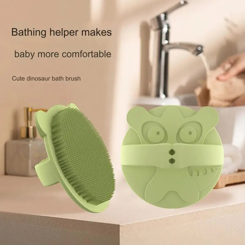 True Bub™ Dinosaur Silicone Cradle Cap Scalp Massager Brush with Soft Bristles for Delicate Skin