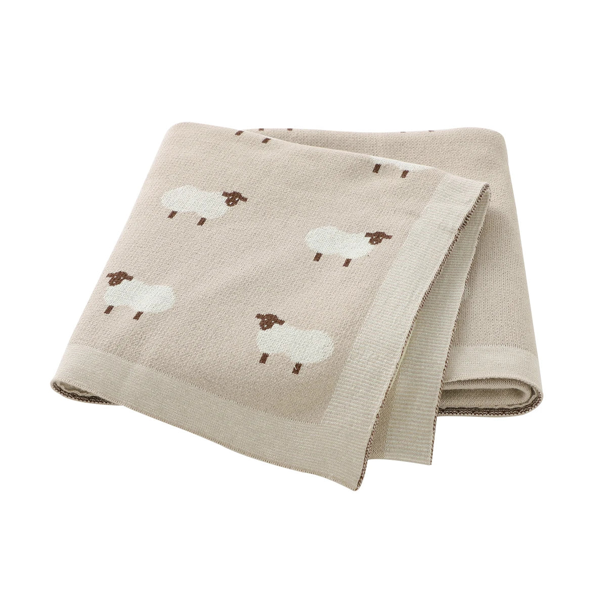 True Bub™ Assorted Knitted Animal Designs - Cotton Baby Blankets Newborn Swaddle Wrap Covers for Stroller & Bedding 100x80cm