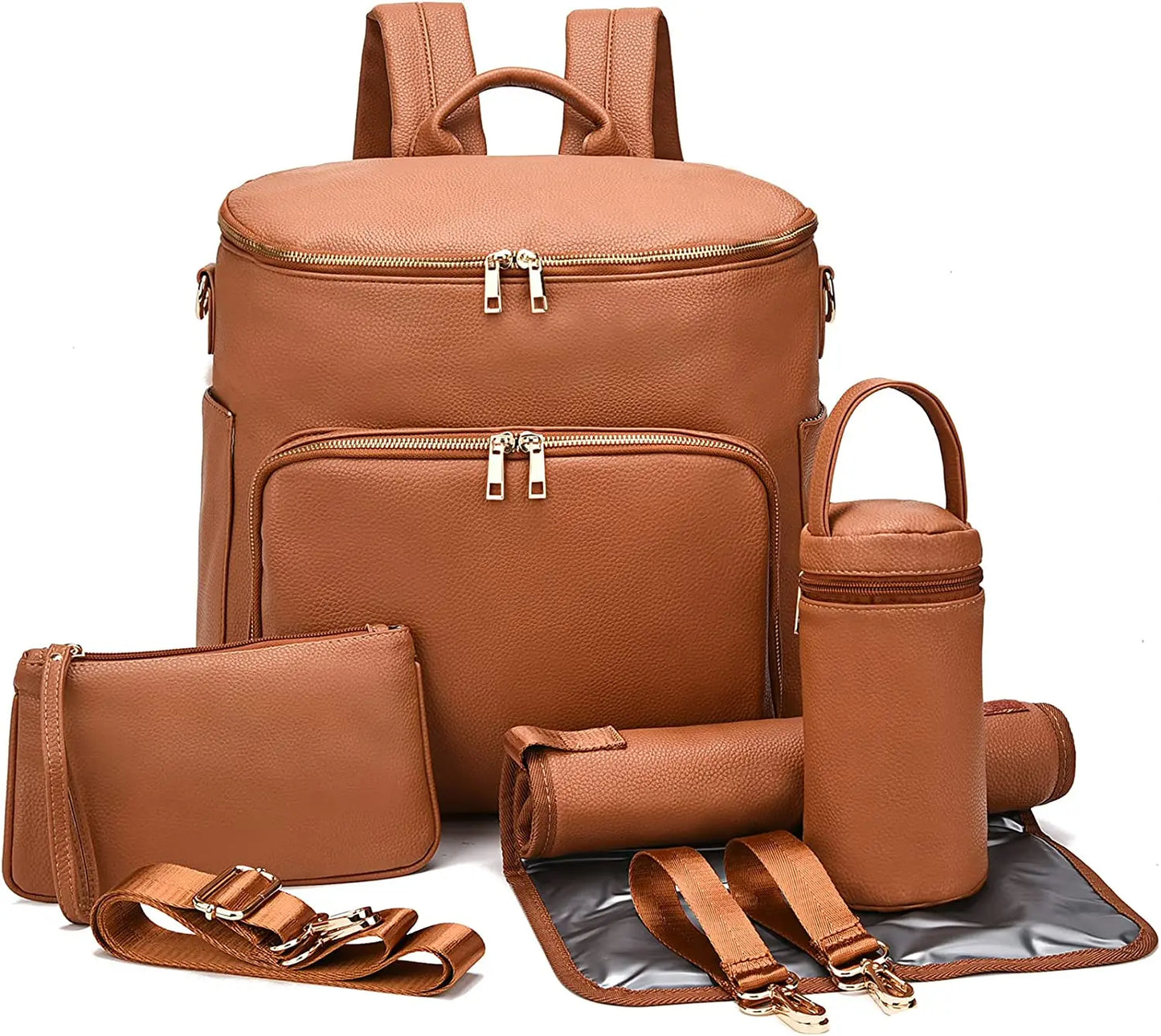True Bub™ Times Explorer - Faux Leather Nappy Bag