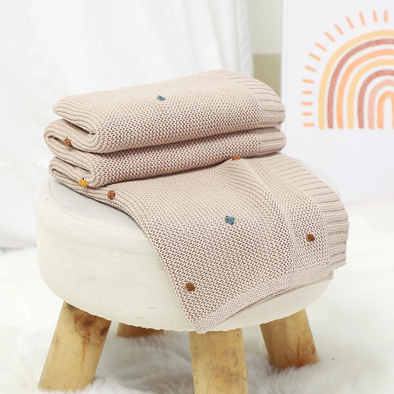 True Bub™ Knitted Newborn Infant Ultra-Soft Cotton Blanket Swaddle Wrap Comforter 90x70cm