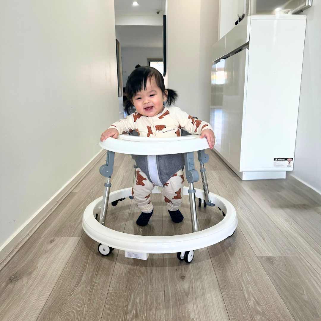 True Bub™ Grow With Me - Harpa Foldable Baby Walker with Adjustable Heights with Toddler Push Mode (Next Day Delivery Avail)