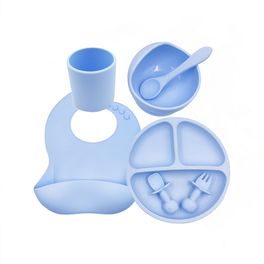 True Bub™ Starting Steading - BPA Free Silicone Baby Cutlery Set For Baby Led Weaning Feeding Solids 7pcs