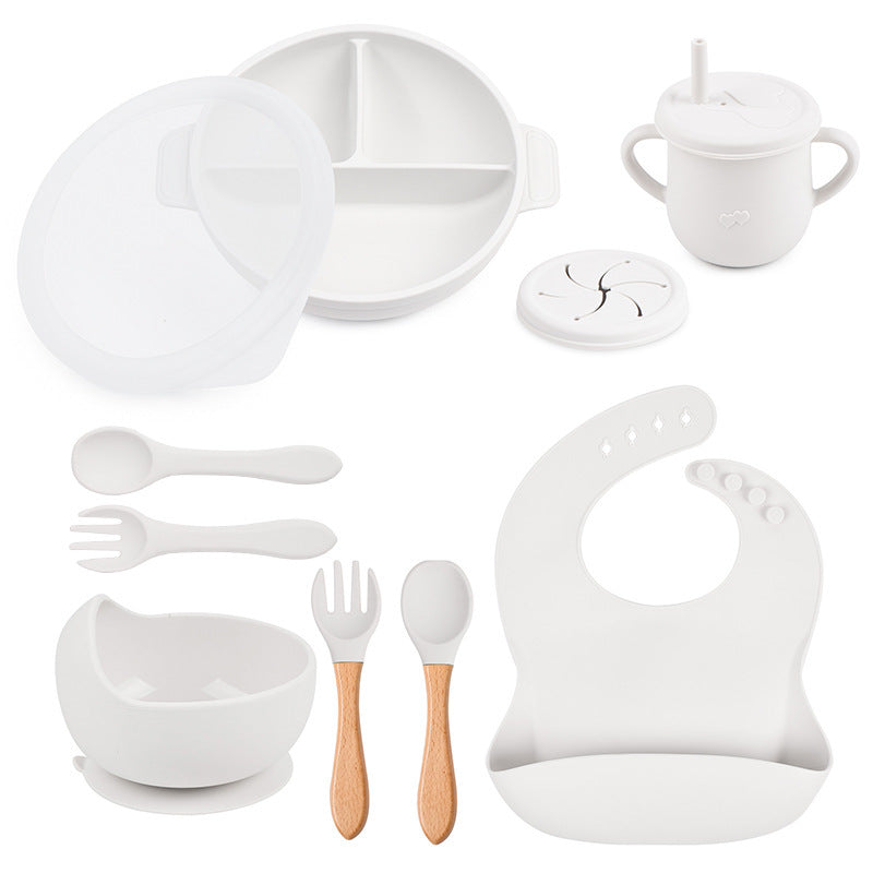 True Bub™ Starting Steading - BPA Free Silicone Baby Cutlery Set For Feeding, Baby Led Weaning Solids Plate with Lid 10pcs