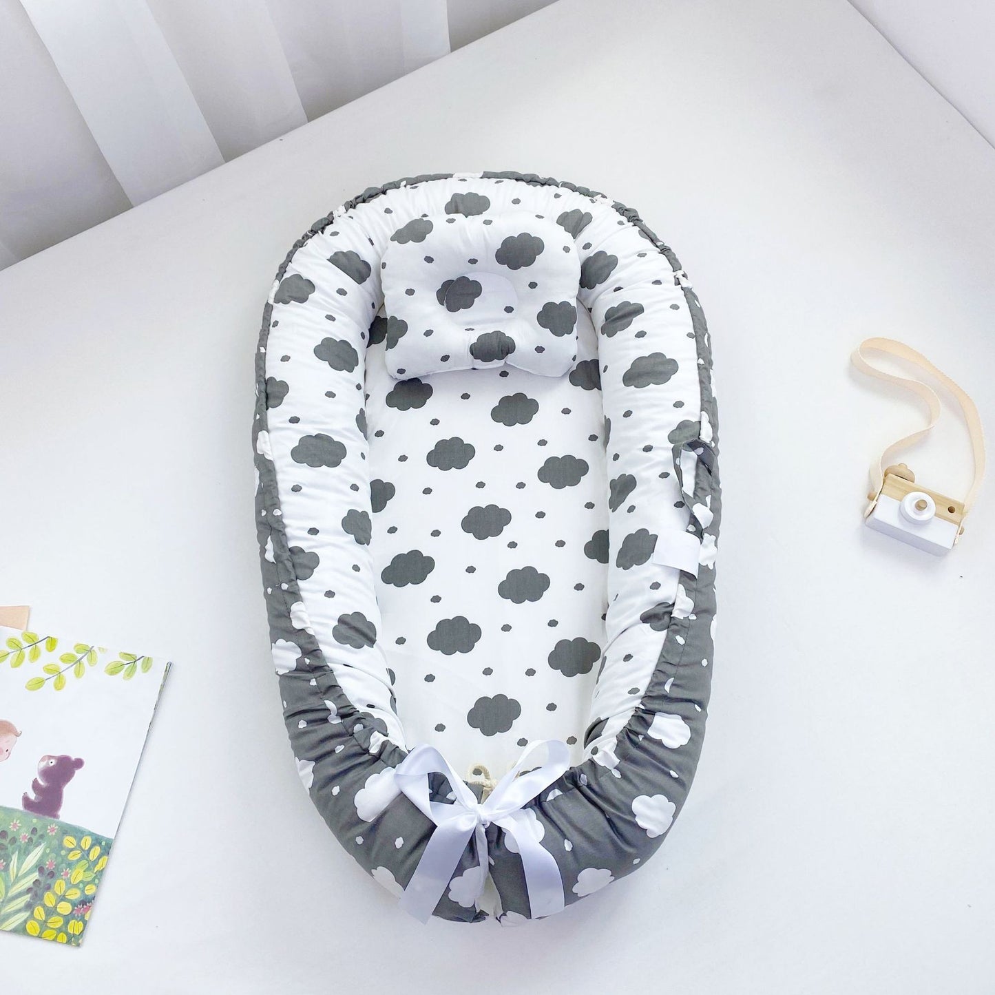 True Bub™ Baby Lounger - Pure Cotton Baby Portable Nest