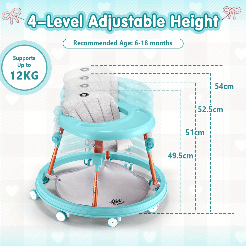 True Bub™ Grow Explorer Baby Walker Height Adjustable Foldable