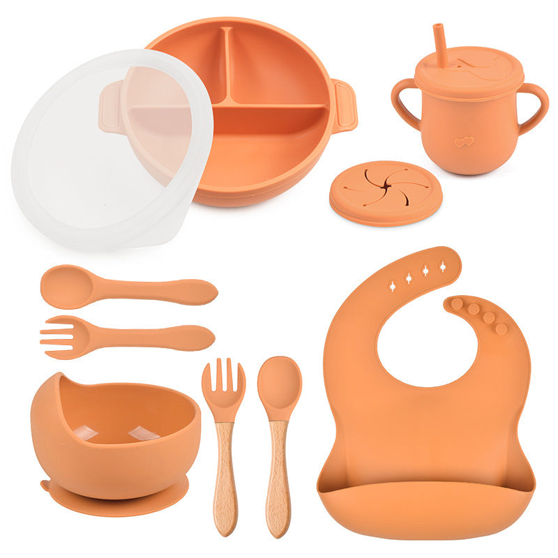 True Bub™ Starting Steading - BPA Free Silicone Baby Cutlery Set For Feeding, Baby Led Weaning Solids Plate with Lid 10pcs