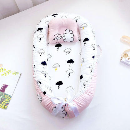 True Bub™ Baby Lounger - Pure Cotton Baby Portable Nest