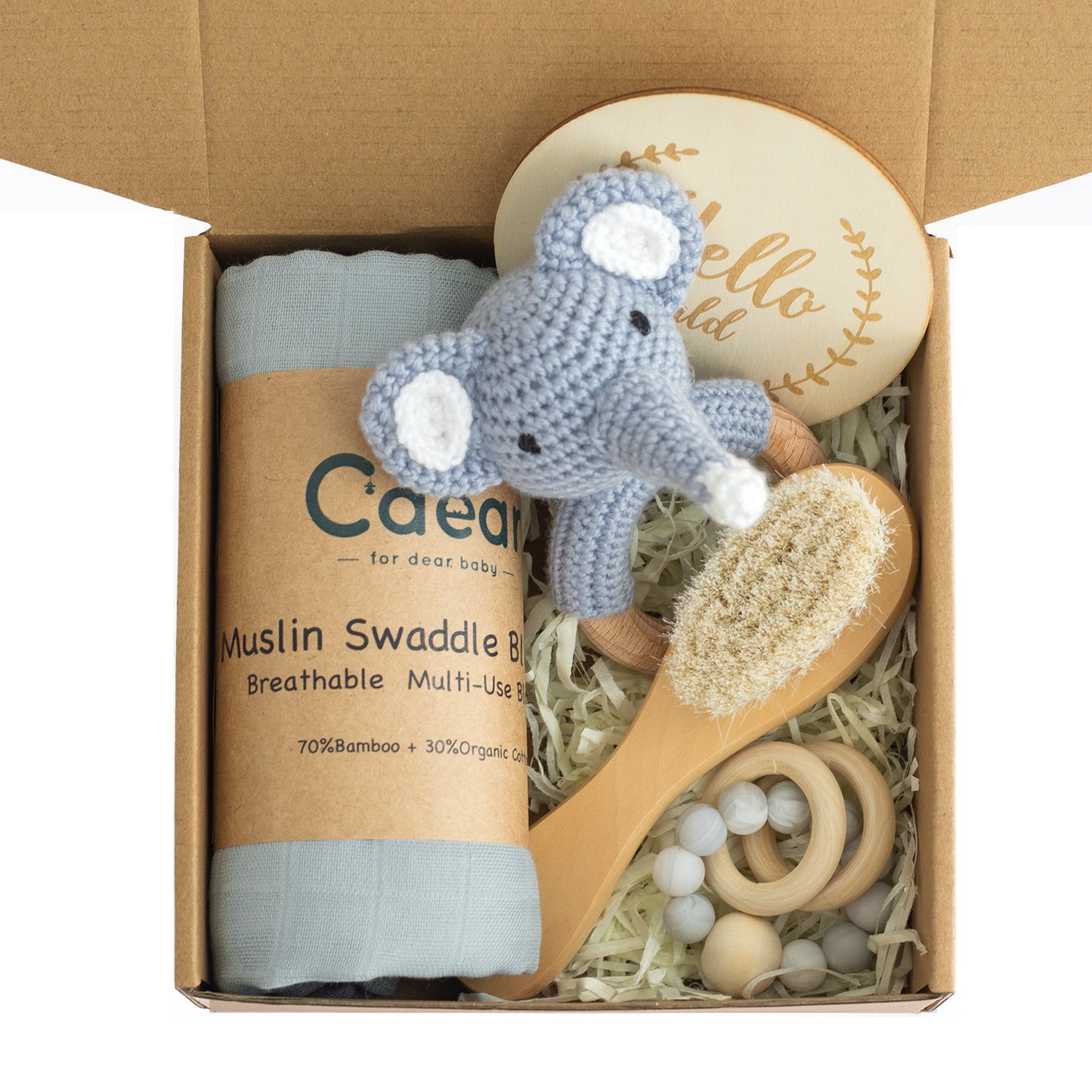 True Bub™ Love Me Dear - Baby Cotton Blanket & Toy Gift Set