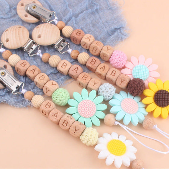 True Bub™ Pastel Flower - Pacifier Clip