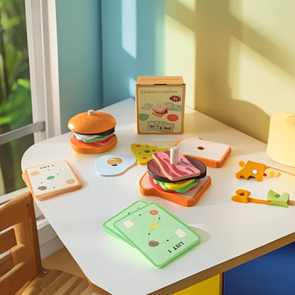 Burger Sandwich - Pretend Food Stack Toy Hand-Eye Coordination