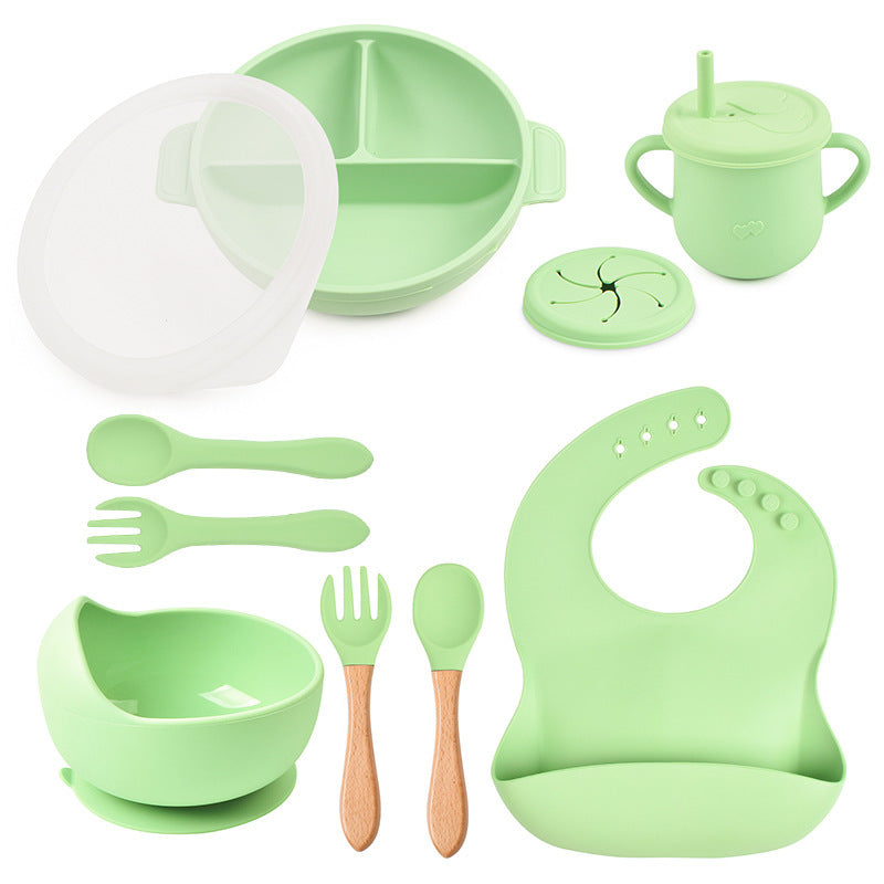 True Bub™ Starting Steading - BPA Free Silicone Baby Cutlery Set For Feeding, Baby Led Weaning Solids Plate with Lid 10pcs