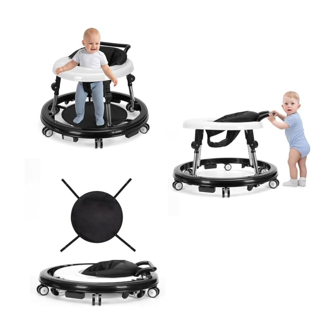 True Bub™ Grow With Me Foldable Anti-Rollover 5 Height Adjustable Baby Walker Aluminum Frame for 6-18 Months Infants