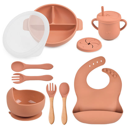 True Bub™ Starting Steading - BPA Free Silicone Baby Cutlery Set For Feeding, Baby Led Weaning Solids Plate with Lid 10pcs