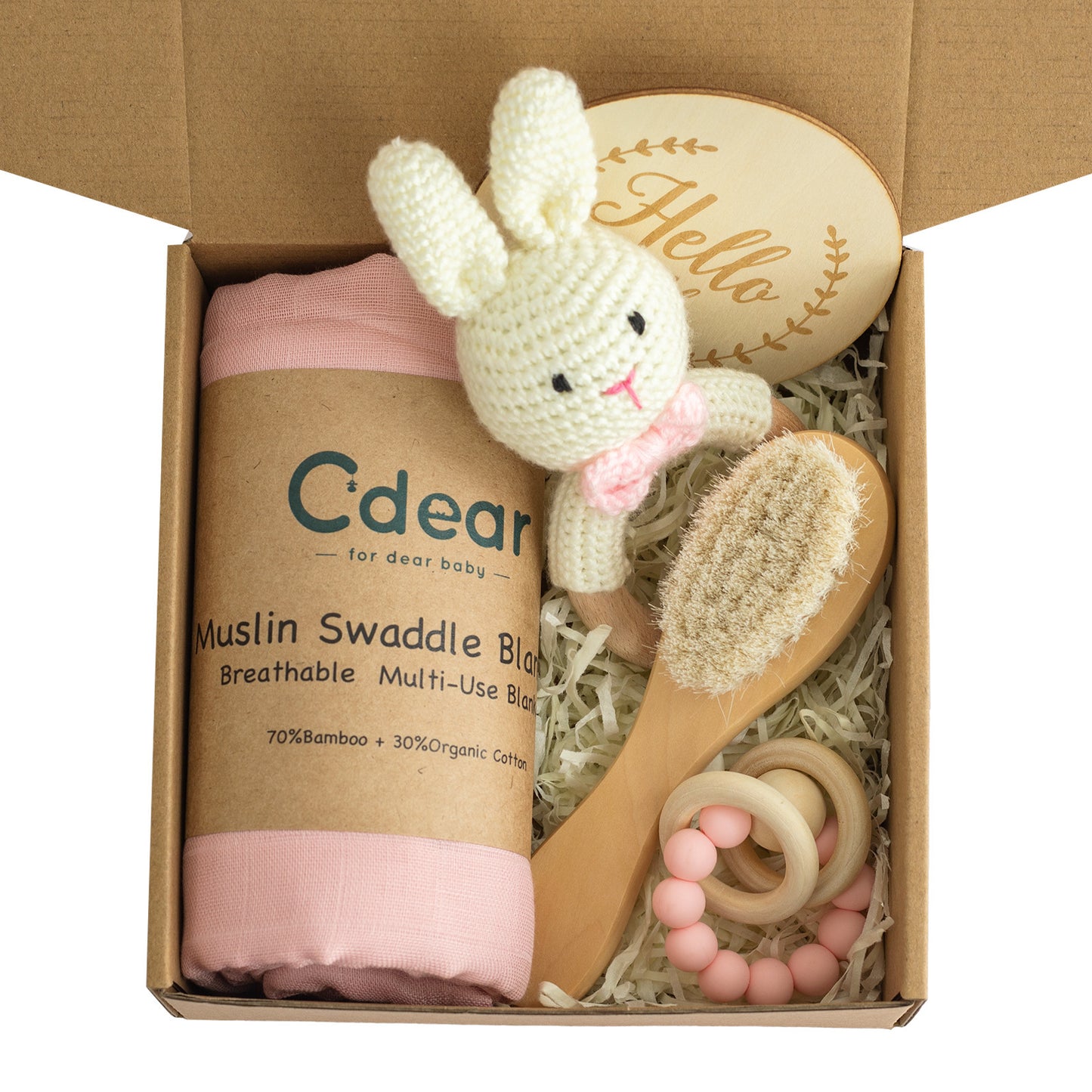 True Bub™ Love Me Dear - Baby Cotton Blanket & Toy Gift Set