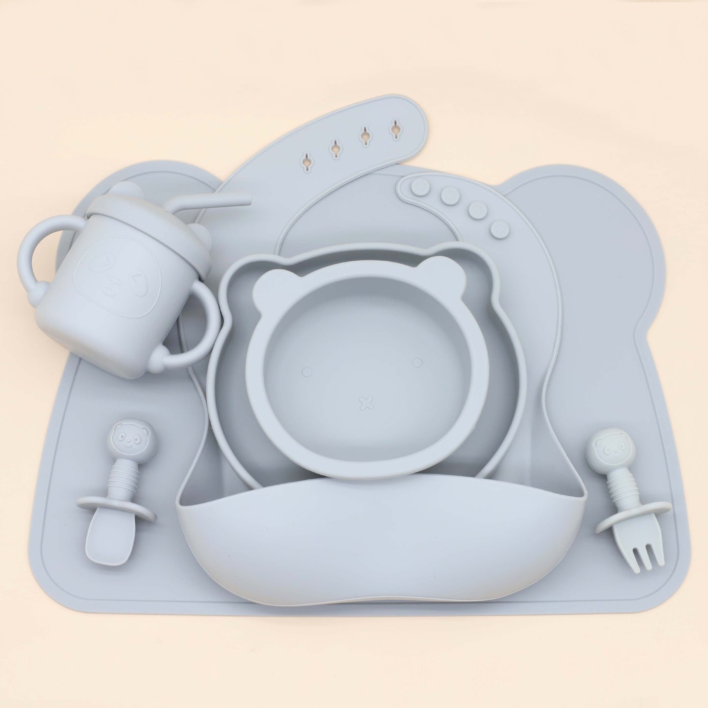 True Bub™ Cub Bub 7pcs Set - BPA Free Starting Solids Baby Feeding Set for Baby Led Weaning