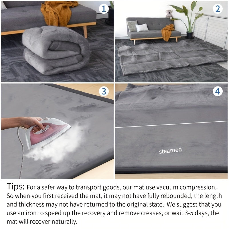 True Bub™ Tatami Velvet Fleece Rug – Luxury Thick, Warm, Anti-Slip Play Mat 3cm Thick