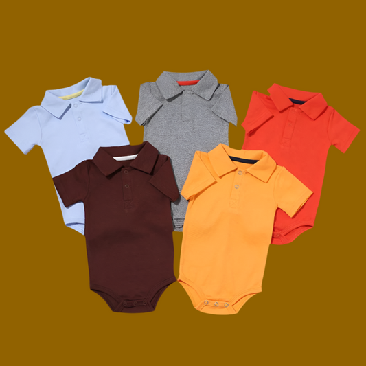 Baby Boy Collared Polo T Shirt Romper Summer Clothing 0-2Y