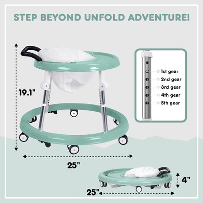 True Bub™ Grow With Me - Harpa Foldable Baby Walker with Adjustable Heights with Toddler Push Mode (Next Day Delivery Avail)