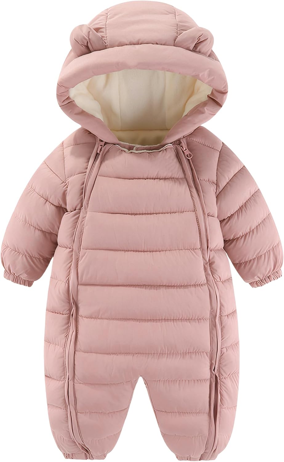 True Bub™ Baby Insulated Winter Snowsuit Double Zips Hooded Romper Fleece Warm Jumpsuit
