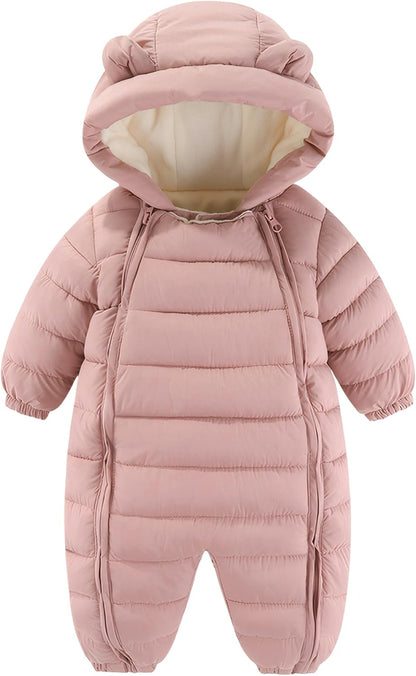 True Bub™ Baby Insulated Winter Snowsuit Double Zips Hooded Romper Fleece Warm Jumpsuit