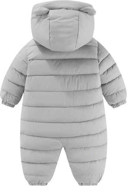 True Bub™ Baby Insulated Winter Snowsuit Double Zips Hooded Romper Fleece Warm Jumpsuit