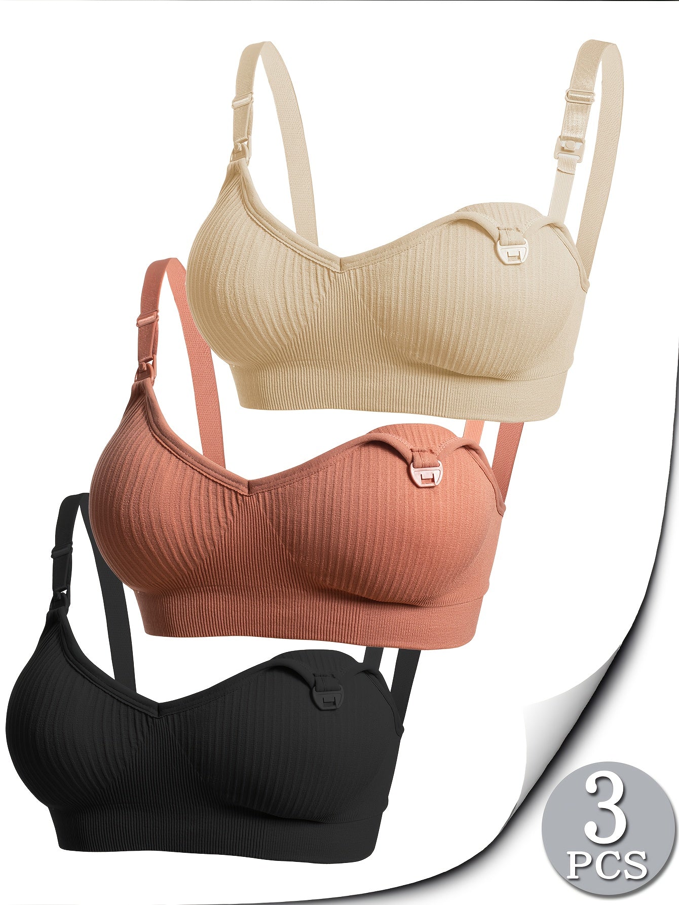 Supportive Maternity Bra for Nursing 3pk