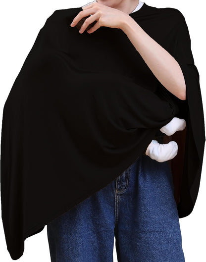True Bub™ Stretch Seejoy Nursing Cover for Breastfeeding, 360°Full Coverage Nursing Poncho, Rayon Soft & Breathable Breastfeeding Cover up