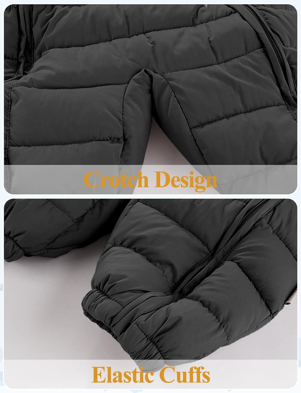 True Bub™ Baby Insulated Winter Snowsuit Double Zips Hooded Romper Fleece Warm Jumpsuit