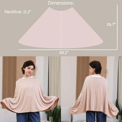 True Bub™ Stretch Seejoy Nursing Cover for Breastfeeding, 360°Full Coverage Nursing Poncho, Rayon Soft & Breathable Breastfeeding Cover up