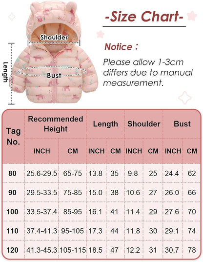 True Bub™ Winter Puffer Jacket Kids Thicken Warm Hooded Coat Lightweight Waterproof 0-4 Years