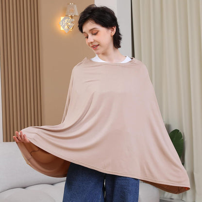 True Bub™ Stretch Seejoy Nursing Cover for Breastfeeding, 360°Full Coverage Nursing Poncho, Rayon Soft & Breathable Breastfeeding Cover up