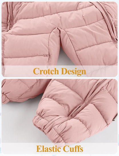 True Bub™ Baby Insulated Winter Snowsuit Double Zips Hooded Romper Fleece Warm Jumpsuit