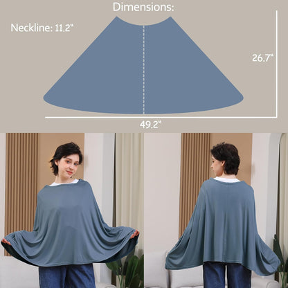 True Bub™ Stretch Seejoy Nursing Cover for Breastfeeding, 360°Full Coverage Nursing Poncho, Rayon Soft & Breathable Breastfeeding Cover up