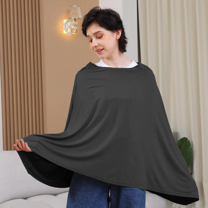 True Bub™ Stretch Seejoy Nursing Cover for Breastfeeding, 360°Full Coverage Nursing Poncho, Rayon Soft & Breathable Breastfeeding Cover up