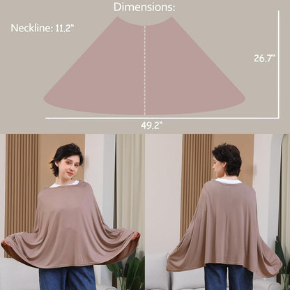 True Bub™ Stretch Seejoy Nursing Cover for Breastfeeding, 360°Full Coverage Nursing Poncho, Rayon Soft & Breathable Breastfeeding Cover up