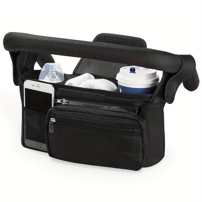 True Bub™ Insulated Premium Stroller Organizer - Cup Holders, Phone Bag, Shoulder Strap