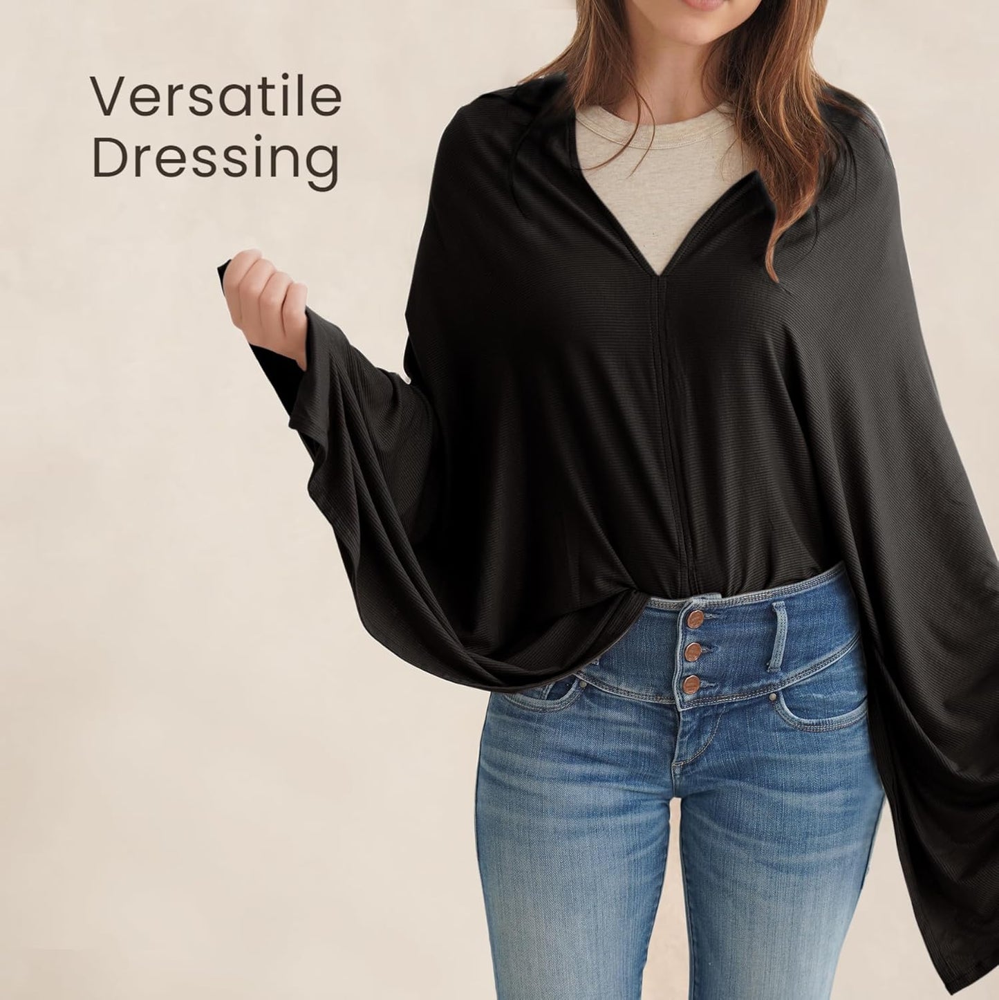 True Bub Konsy Knit Nursing Cover for Breastfeeding, Full Privacy Breathable Breastfeeding Cover, Multi-use Canopy