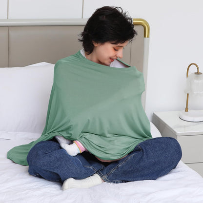 True Bub™ Stretch Seejoy Nursing Cover for Breastfeeding, 360°Full Coverage Nursing Poncho, Rayon Soft & Breathable Breastfeeding Cover up
