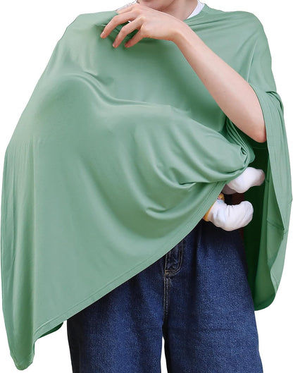 True Bub™ Stretch Seejoy Nursing Cover for Breastfeeding, 360°Full Coverage Nursing Poncho, Rayon Soft & Breathable Breastfeeding Cover up