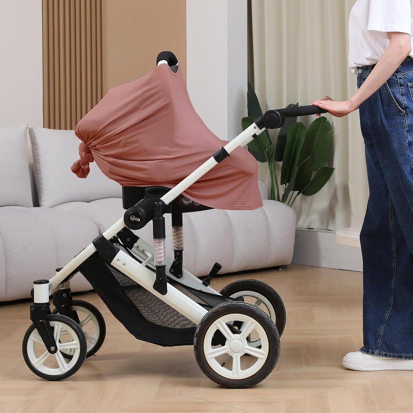 True Bub™ Stretch Seejoy Nursing Cover for Breastfeeding, 360°Full Coverage Nursing Poncho, Rayon Soft & Breathable Breastfeeding Cover up