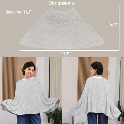 True Bub™ Stretch Seejoy Nursing Cover for Breastfeeding, 360°Full Coverage Nursing Poncho, Rayon Soft & Breathable Breastfeeding Cover up