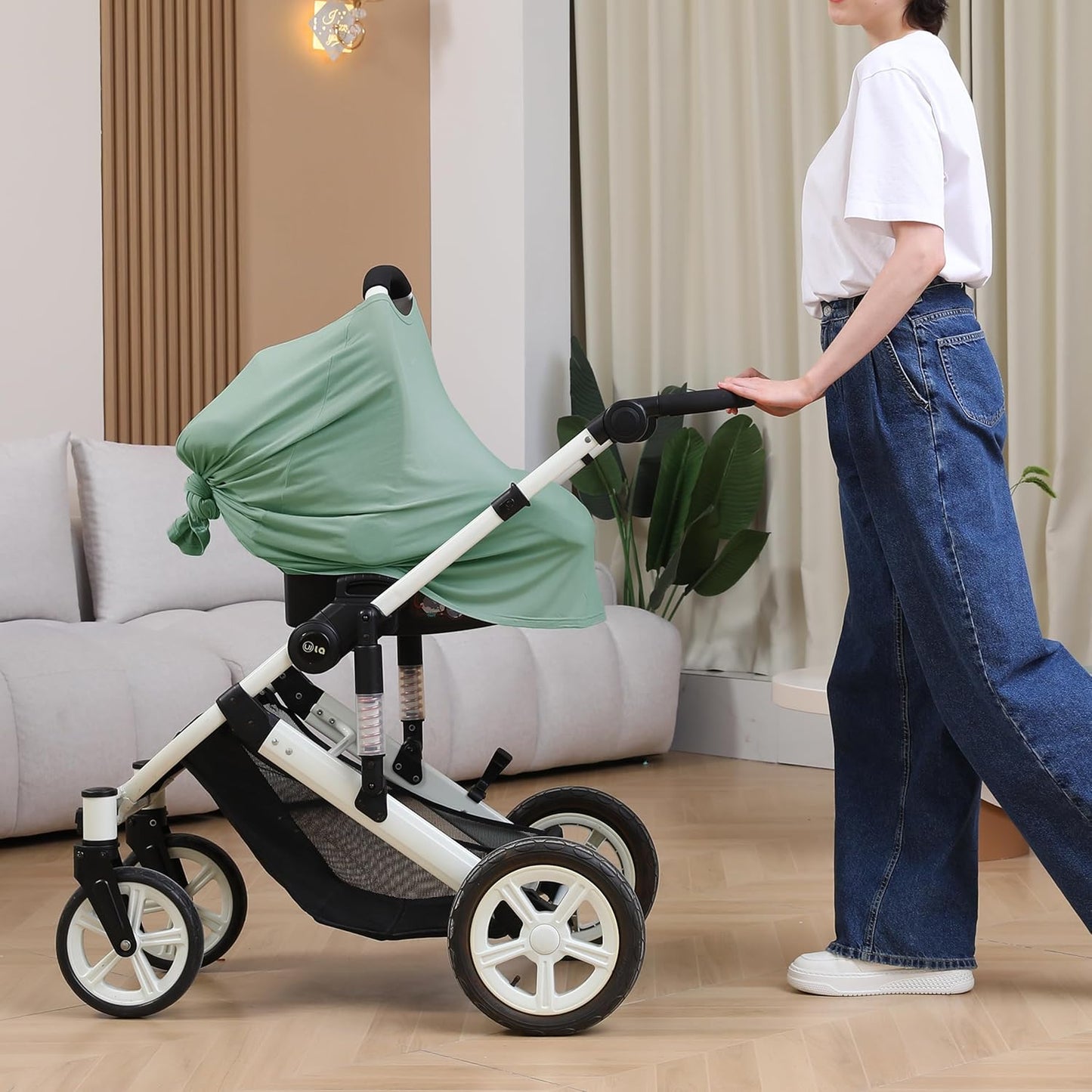 True Bub™ Stretch Seejoy Nursing Cover for Breastfeeding, 360°Full Coverage Nursing Poncho, Rayon Soft & Breathable Breastfeeding Cover up