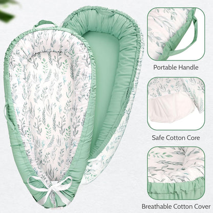 True Bub™ Louisa Baby Lounger - Portable Baby Nests, Baby Lounger for Newborn, Breathable Cotton
