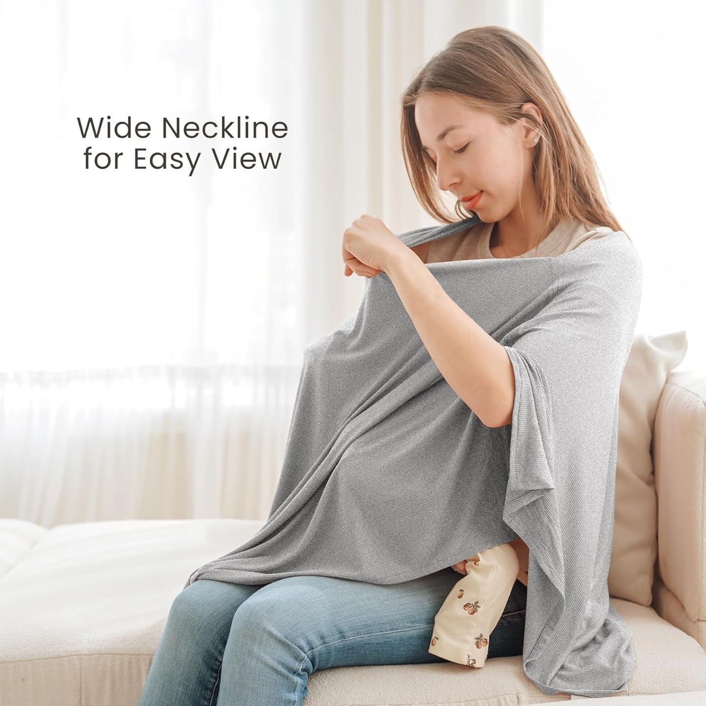 True Bub Konsy Knit Nursing Cover for Breastfeeding, Full Privacy Breathable Breastfeeding Cover, Multi-use Canopy